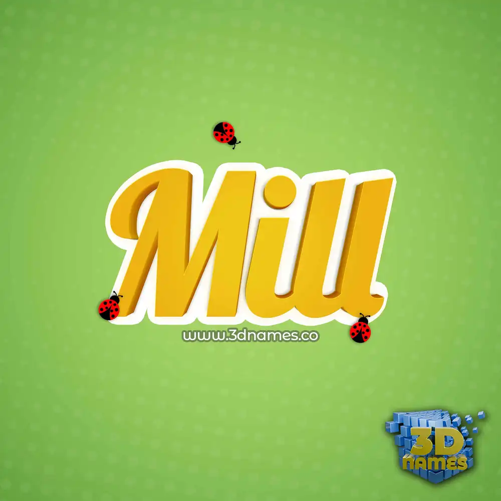 mill in Ladybugs style - 3D name wallpaper