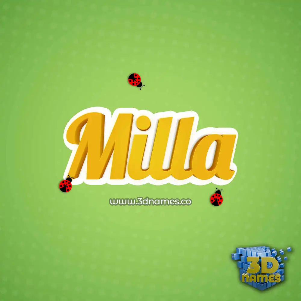 milla in Ladybugs style - 3D name wallpaper