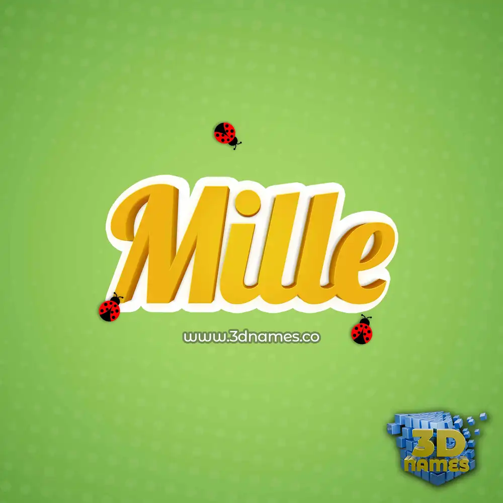 mille in Ladybugs style - 3D name wallpaper