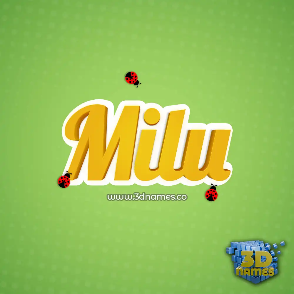 milu in Ladybugs style - 3D name wallpaper