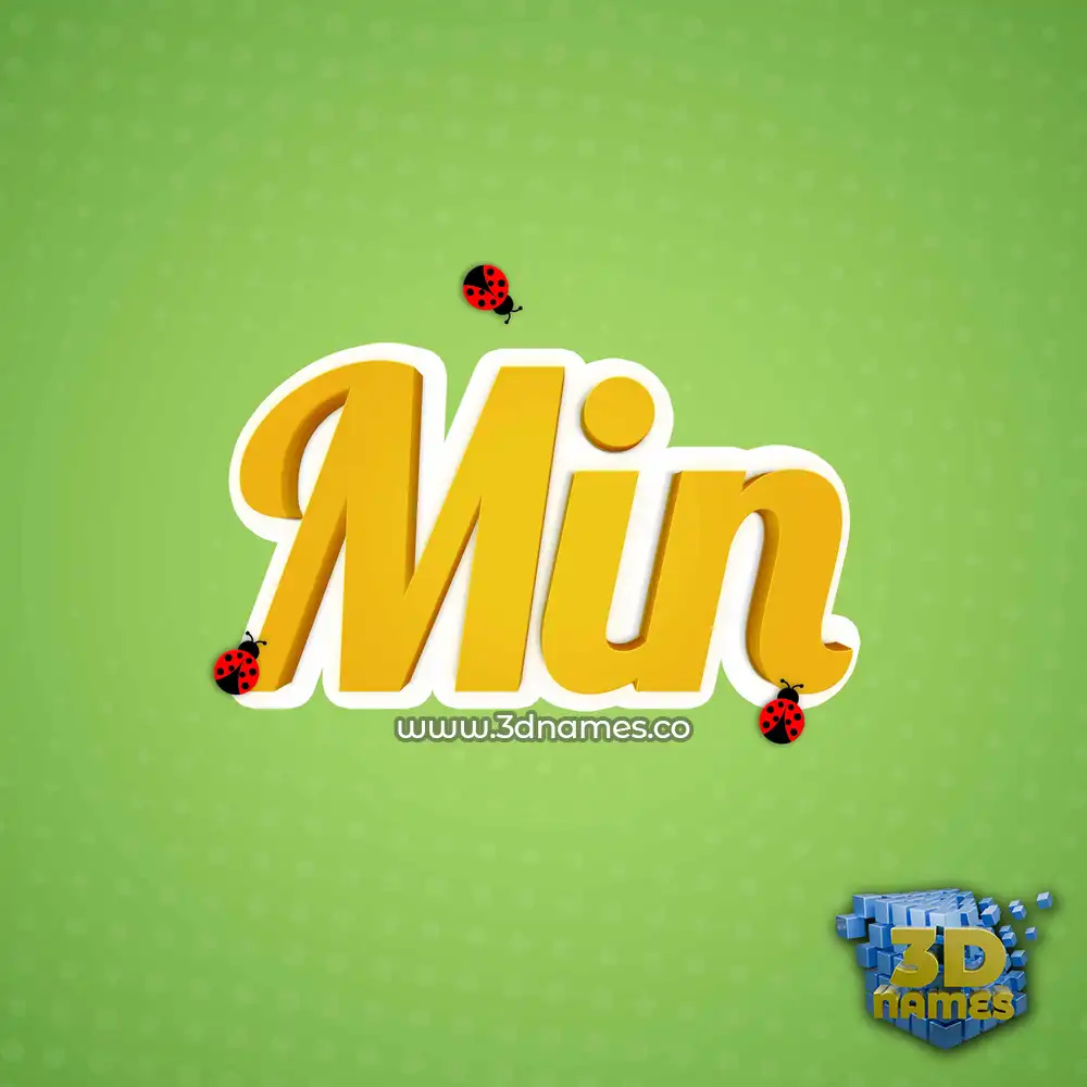 min in Ladybugs style - 3D name wallpaper