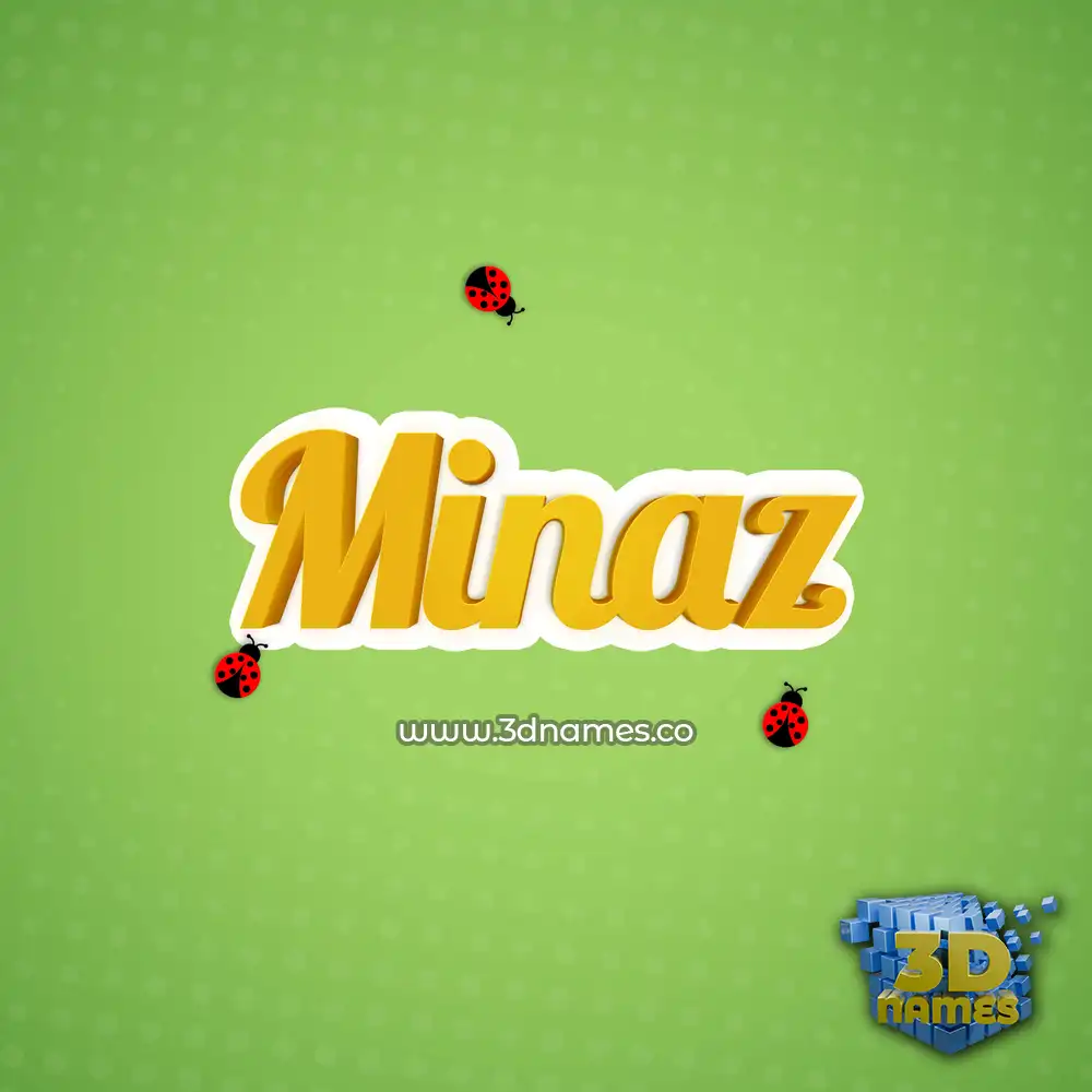 minaz in Ladybugs style - 3D name wallpaper
