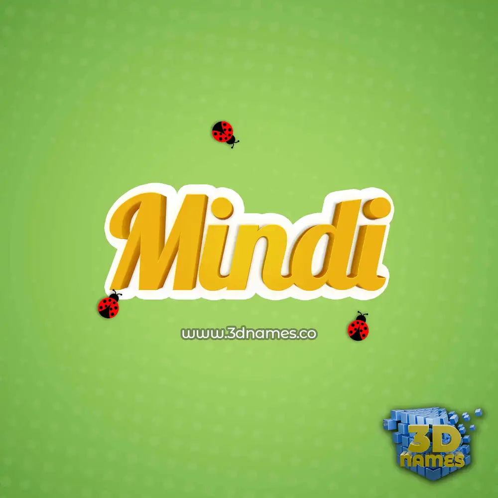 mindi in Ladybugs style - 3D name wallpaper