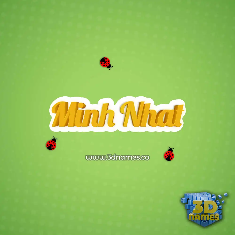 minh nhat in Ladybugs style - 3D name wallpaper