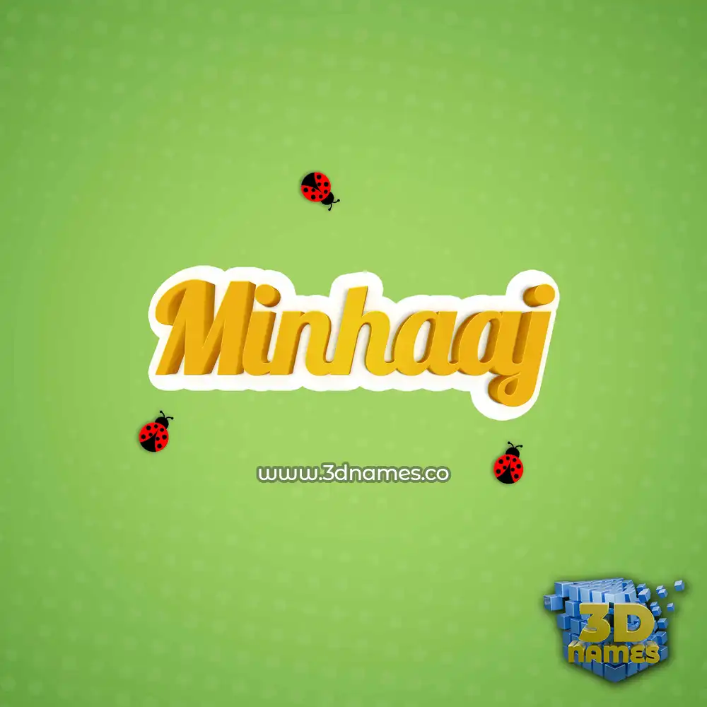 minhaaj in Ladybugs style - 3D name wallpaper