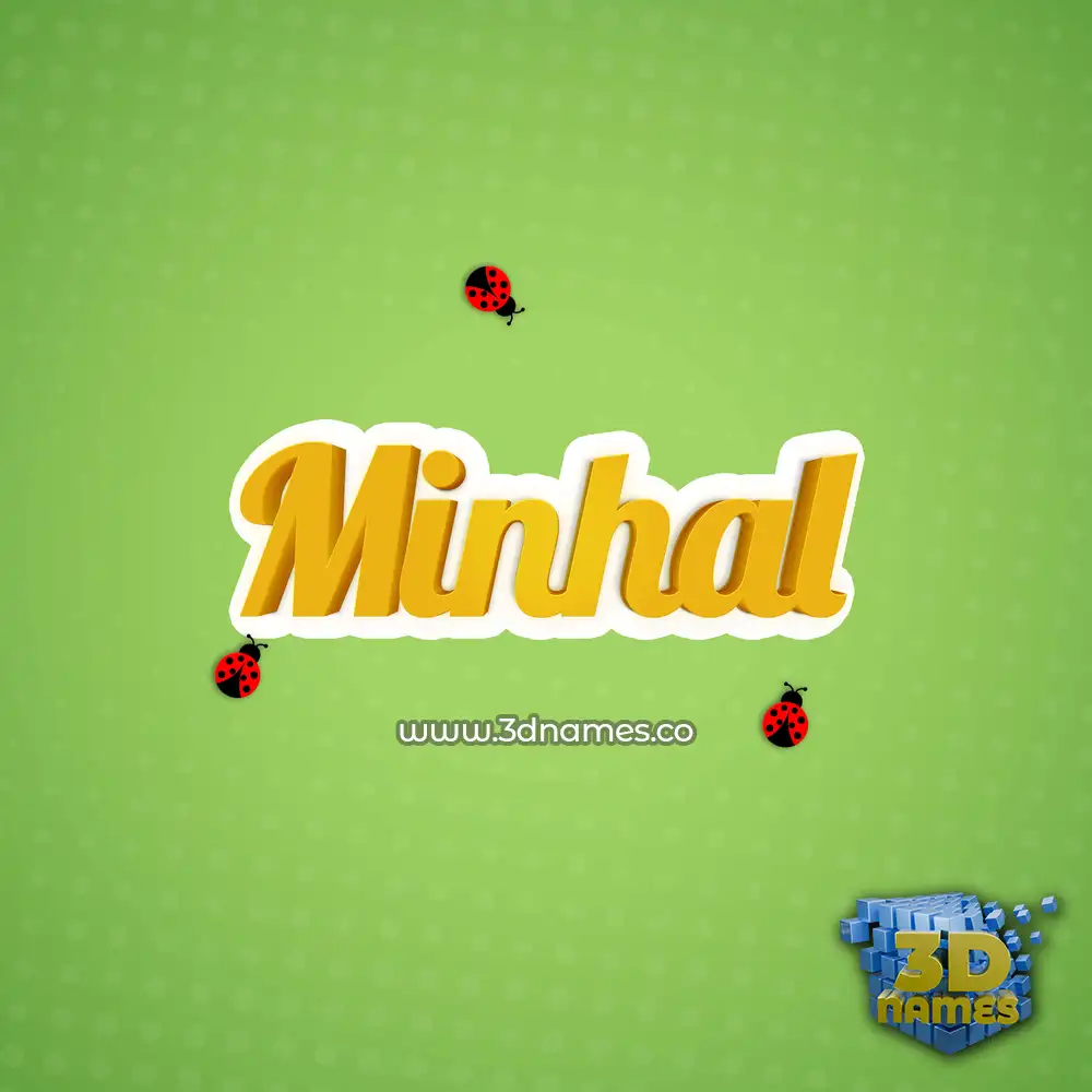 minhal in Ladybugs style - 3D name wallpaper