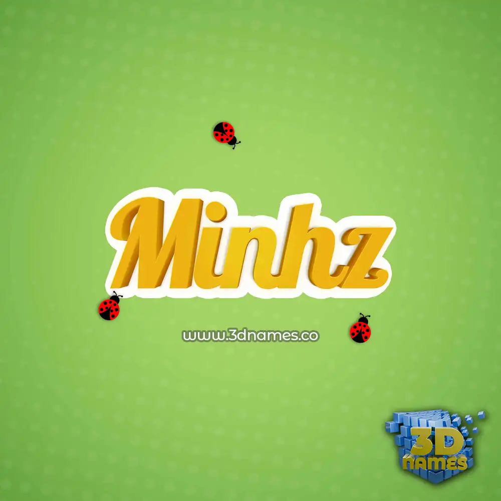 minhz in Ladybugs style - 3D name wallpaper