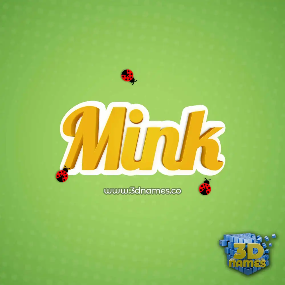 mink in Ladybugs style - 3D name wallpaper