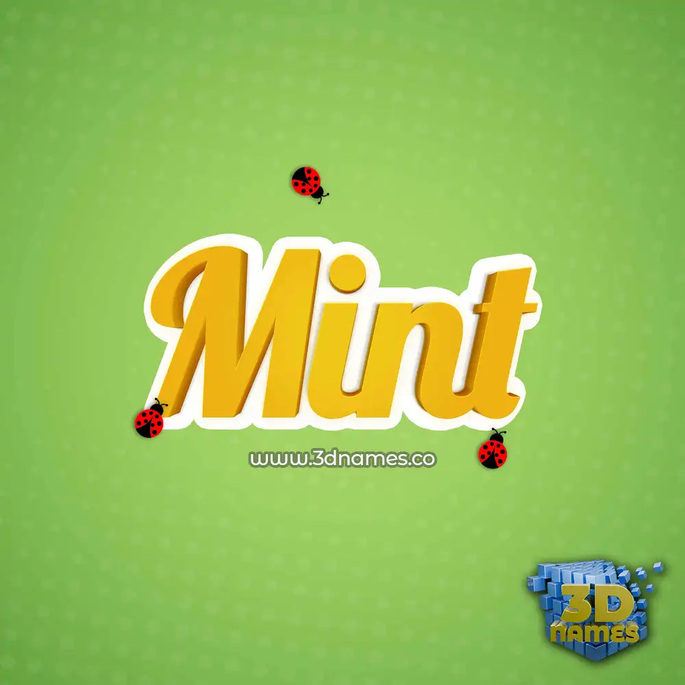 mint in Ladybugs style - 3D name wallpaper