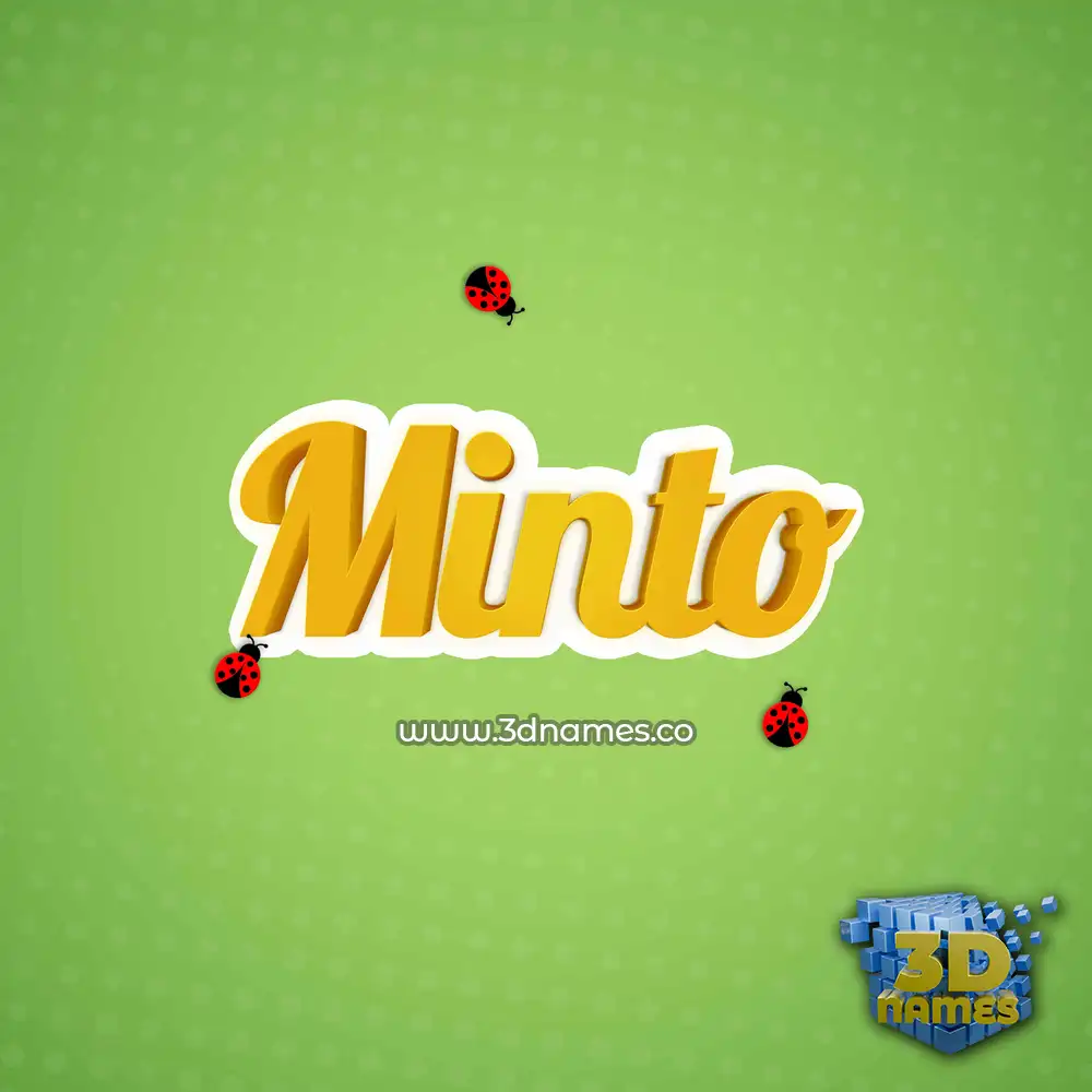 minto in Ladybugs style - 3D name wallpaper