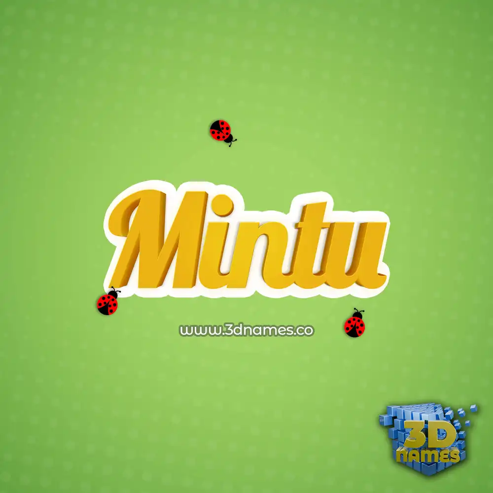 mintu in Ladybugs style - 3D name wallpaper