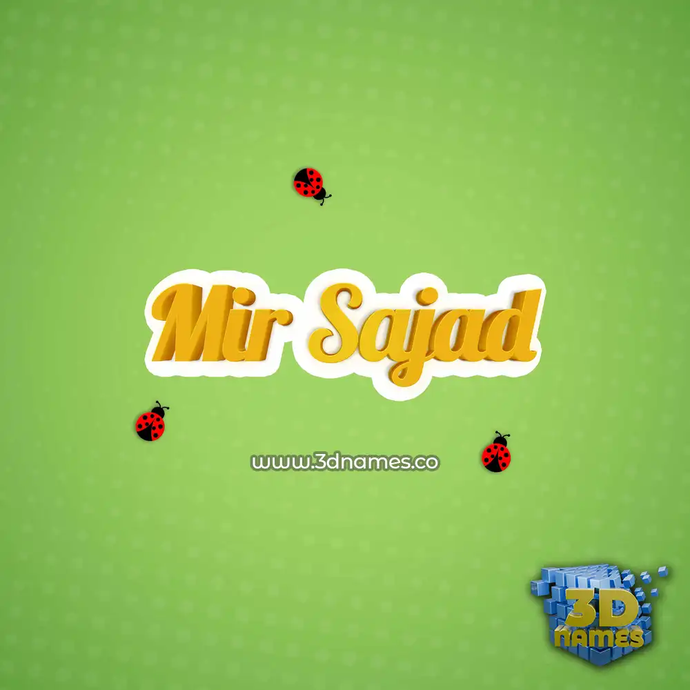 mir sajad in Ladybugs style - 3D name wallpaper