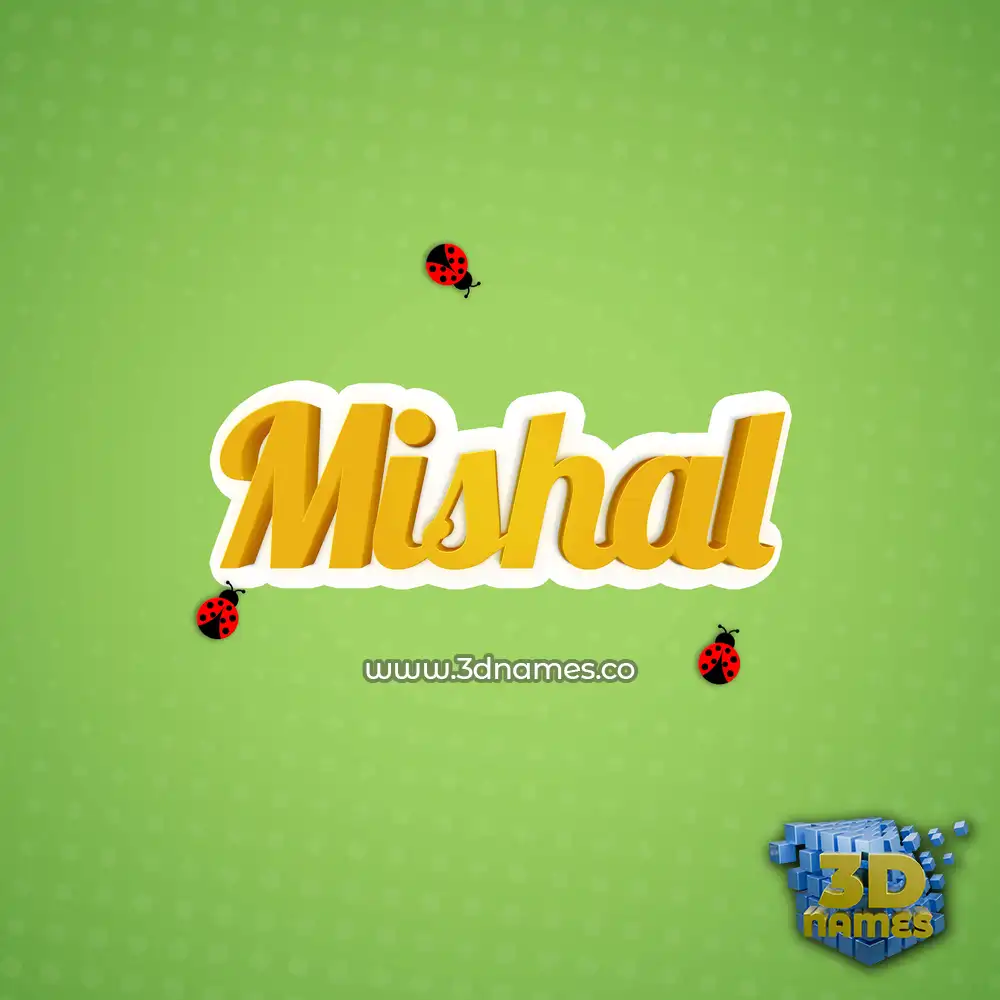 mishal in Ladybugs style - 3D name wallpaper