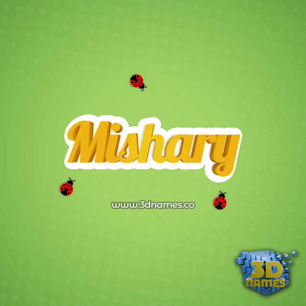 mishary in Ladybugs style - 3D name wallpaper