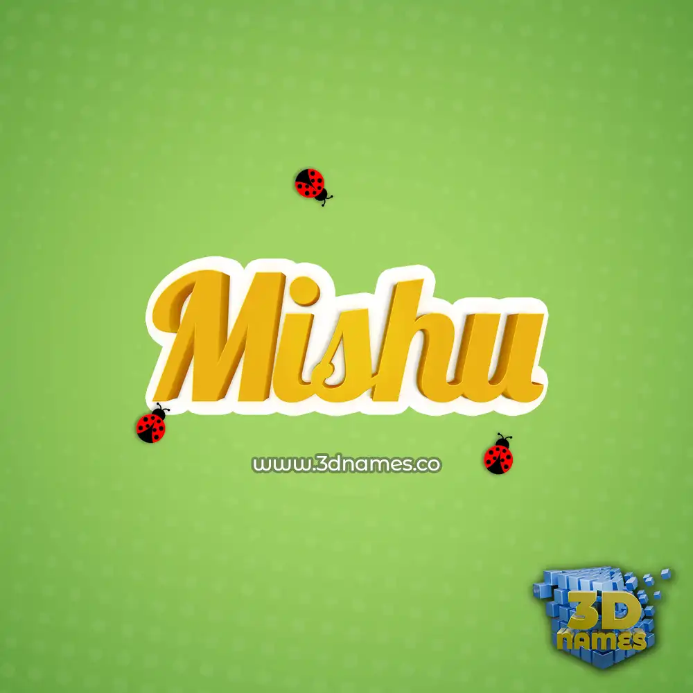 mishu in Ladybugs style - 3D name wallpaper