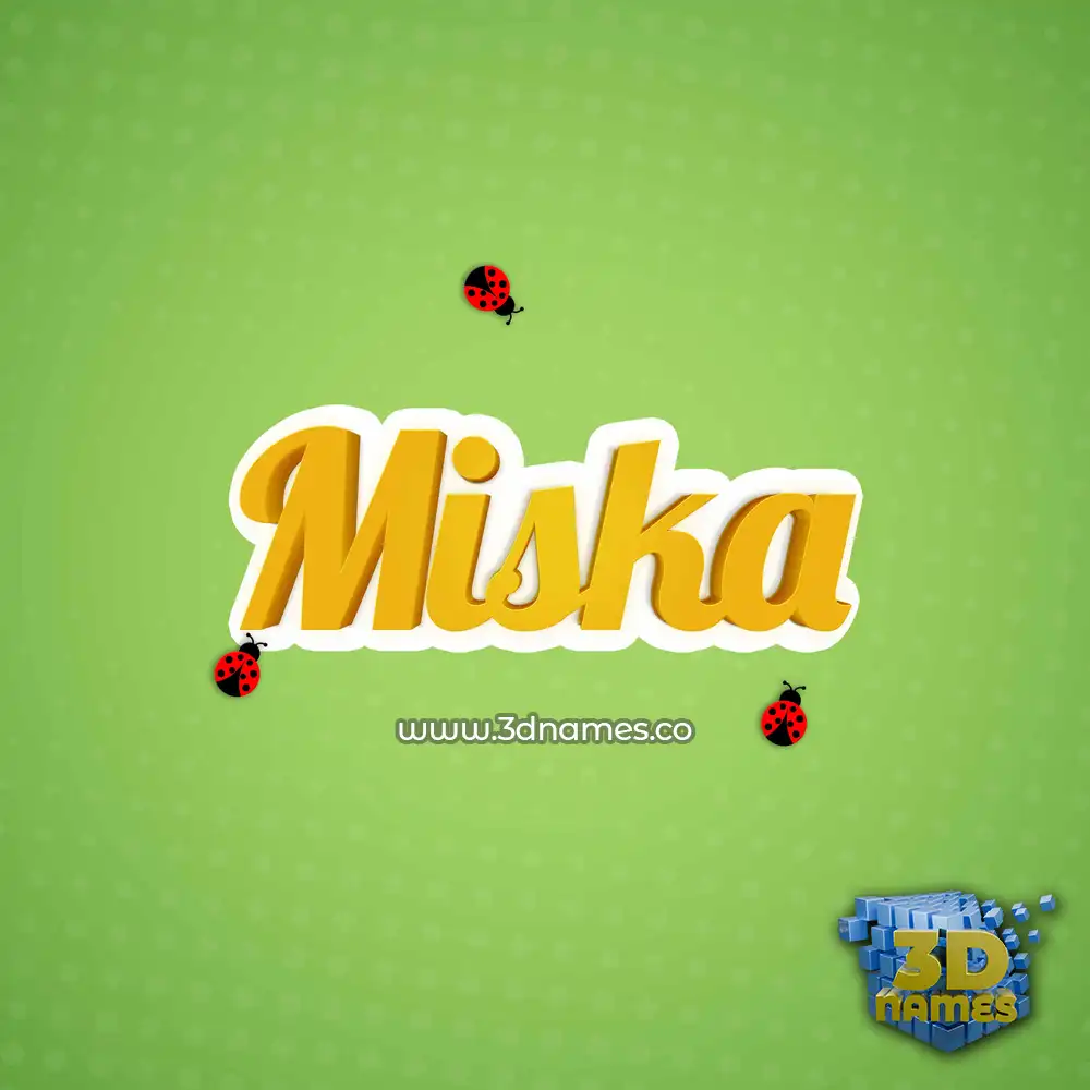 miska in Ladybugs style - 3D name wallpaper