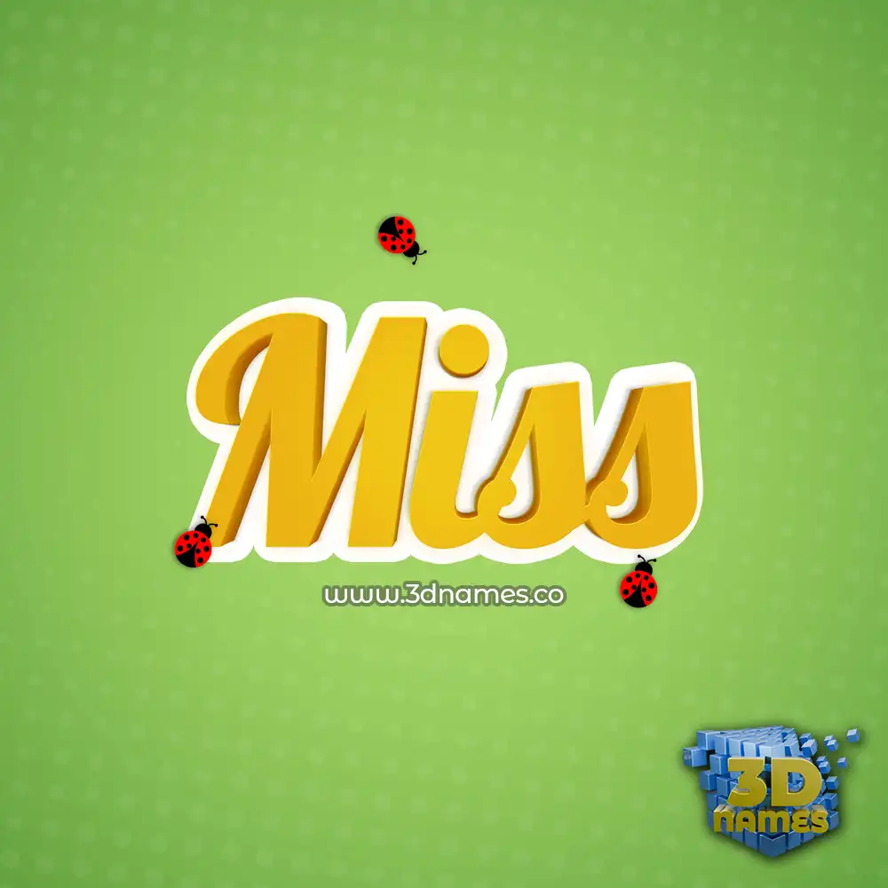 miss in Ladybugs style - 3D name wallpaper