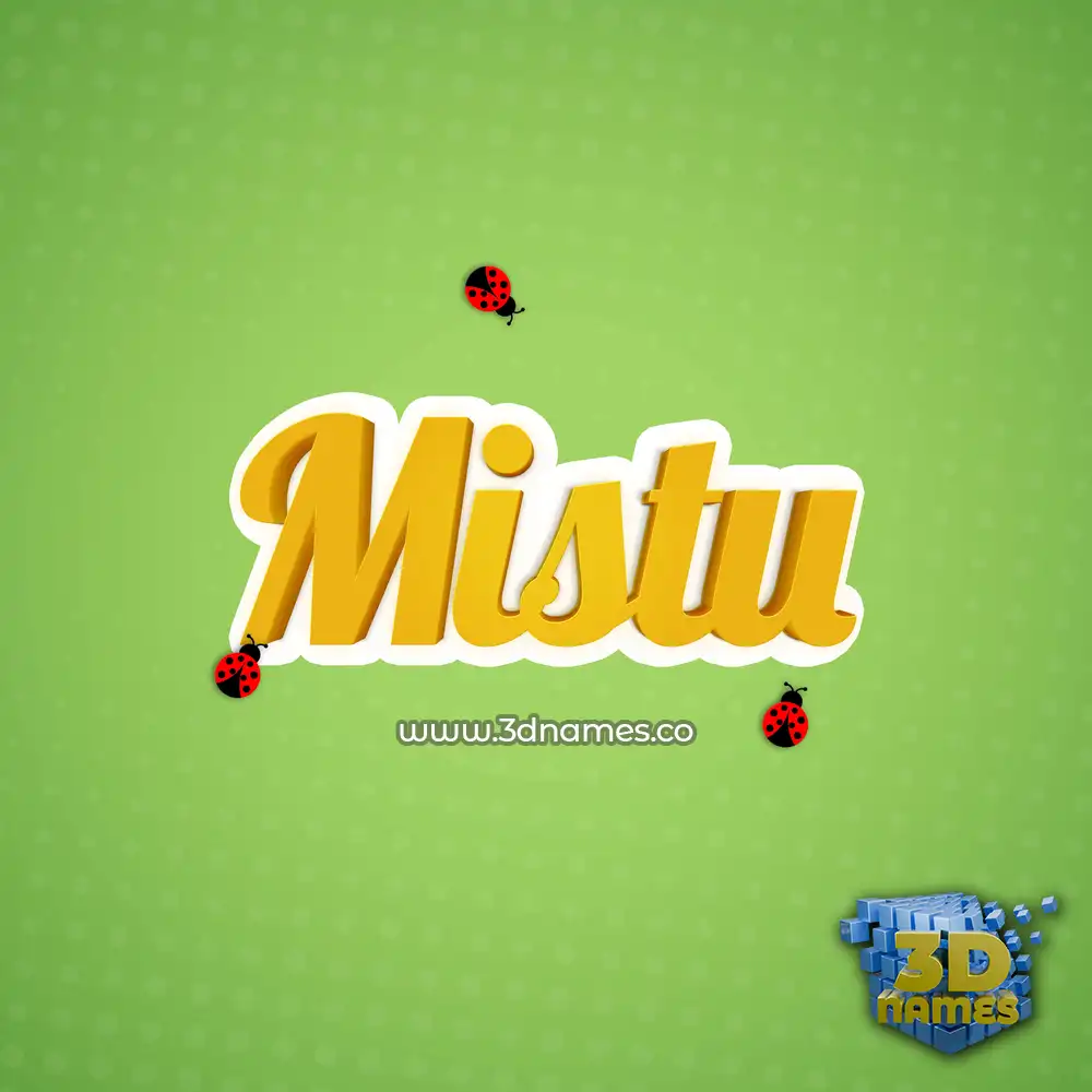 mistu in Ladybugs style - 3D name wallpaper