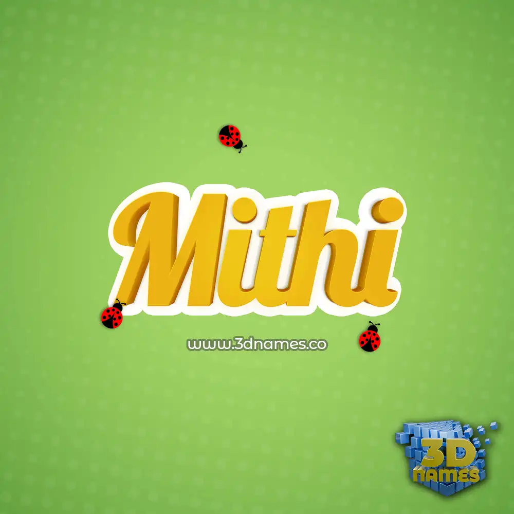 mithi in Ladybugs style - 3D name wallpaper