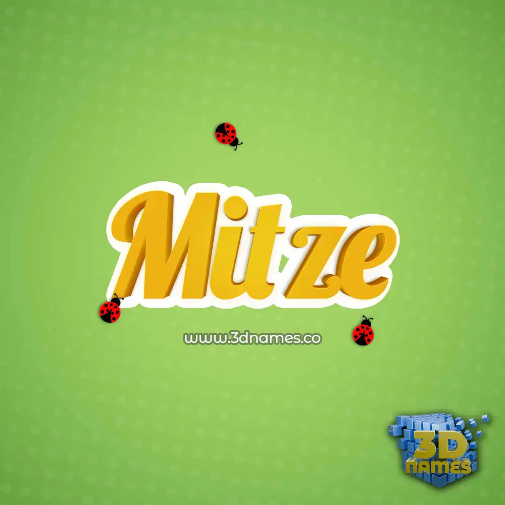 mitze in Ladybugs style - 3D name wallpaper