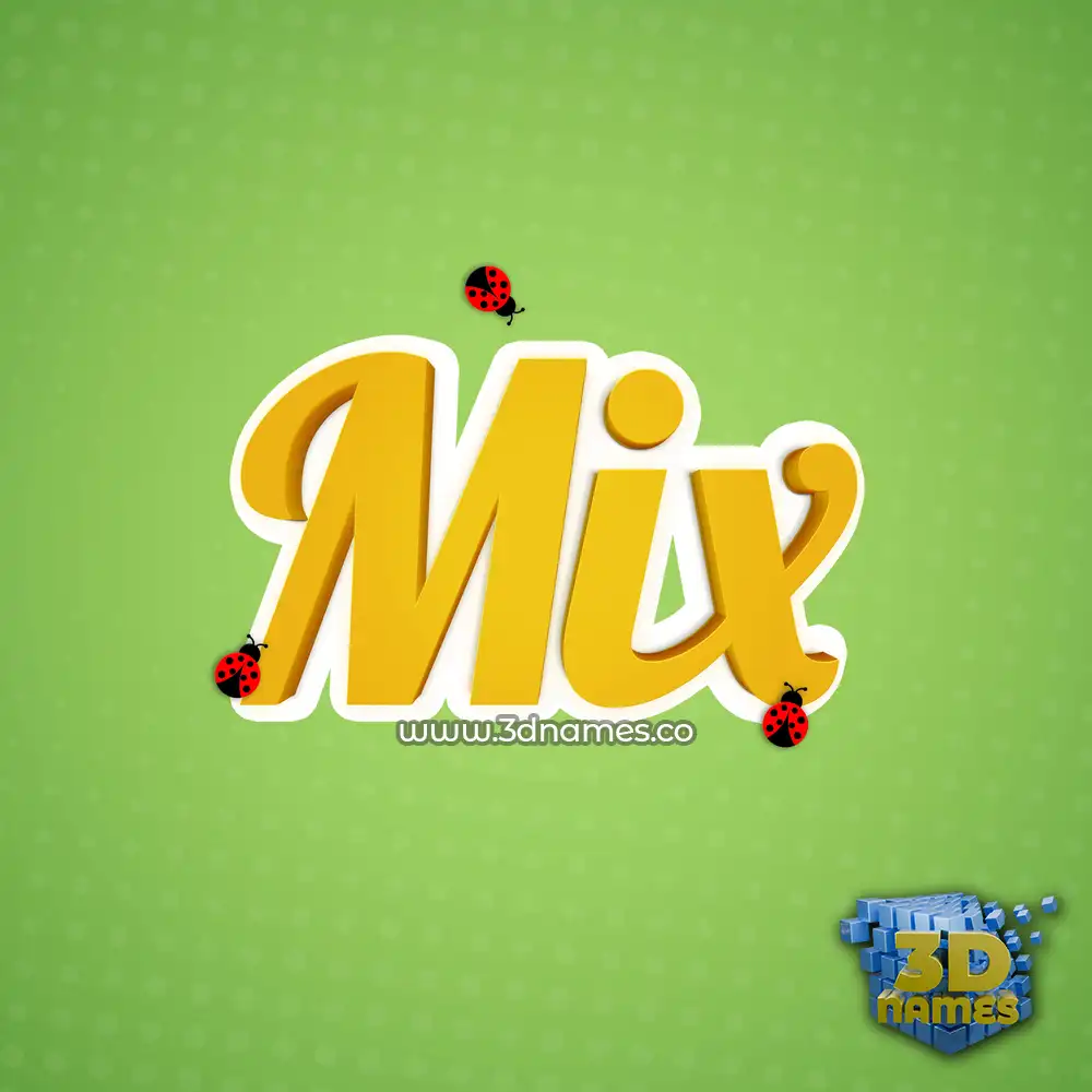 mix in Ladybugs style - 3D name wallpaper