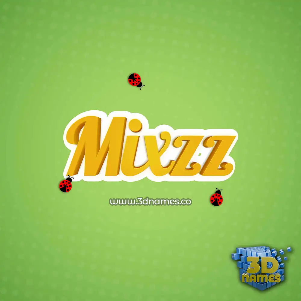 mixzz in Ladybugs style - 3D name wallpaper