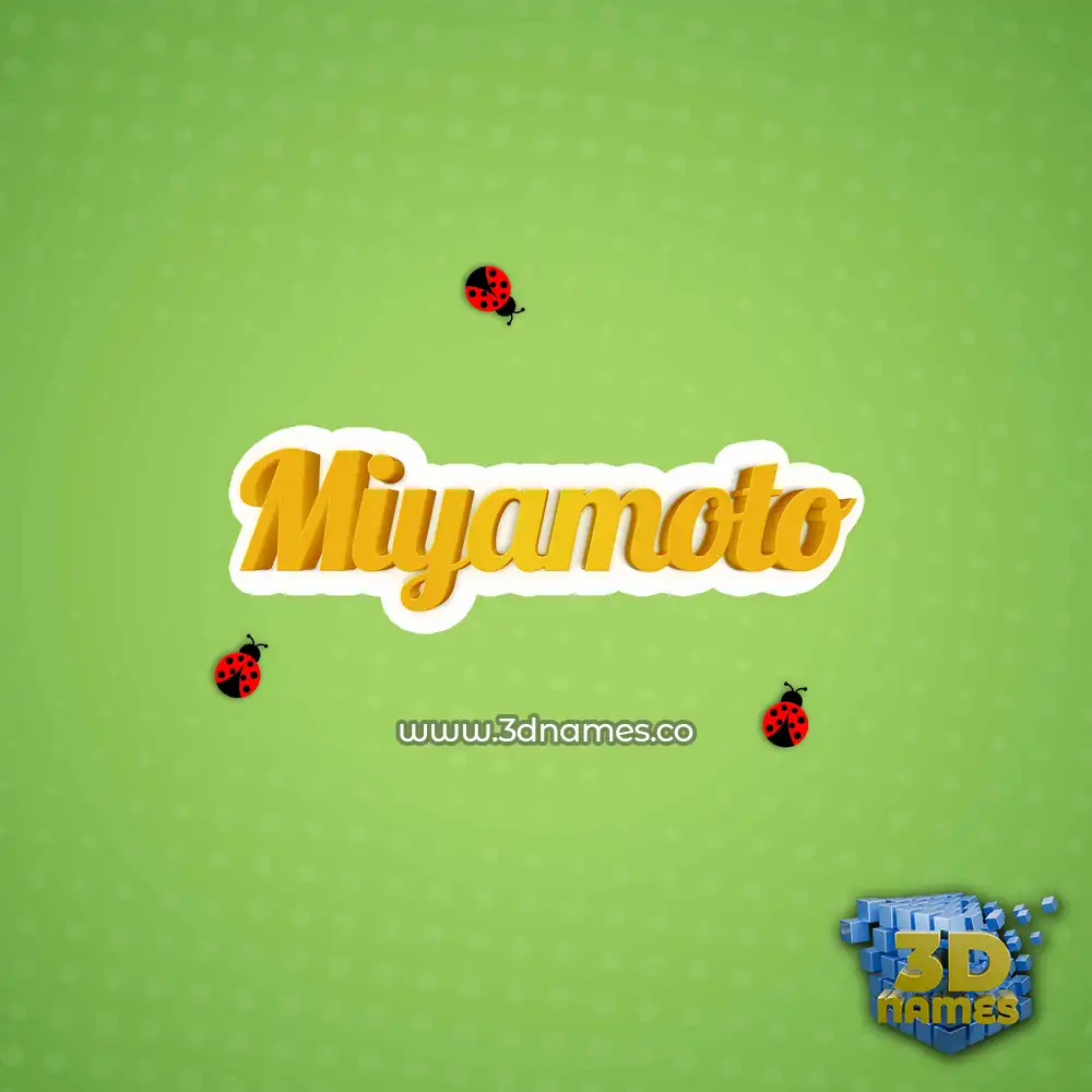 miyamoto in Ladybugs style - 3D name wallpaper
