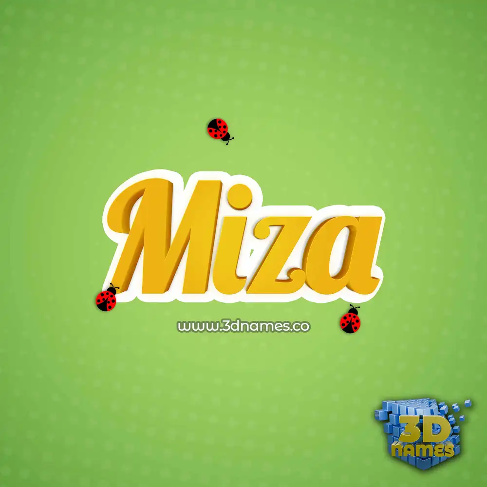 miza in Ladybugs style - 3D name wallpaper