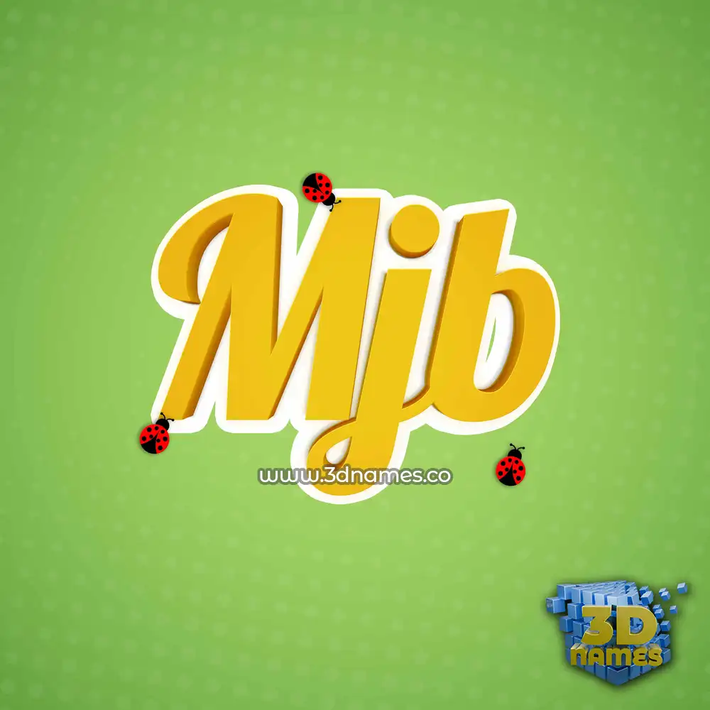 mjb in Ladybugs style - 3D name wallpaper