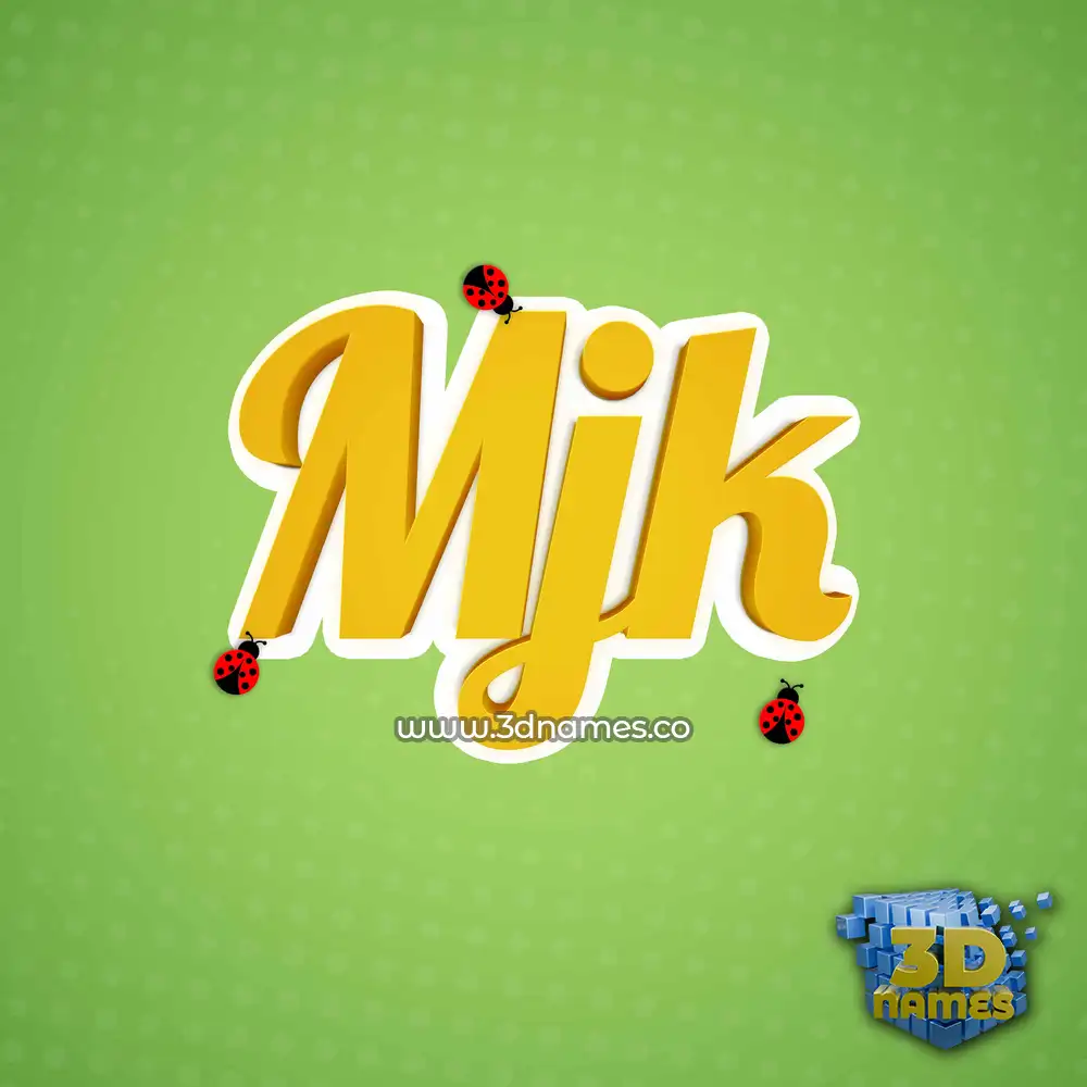 mjk in Ladybugs style - 3D name wallpaper