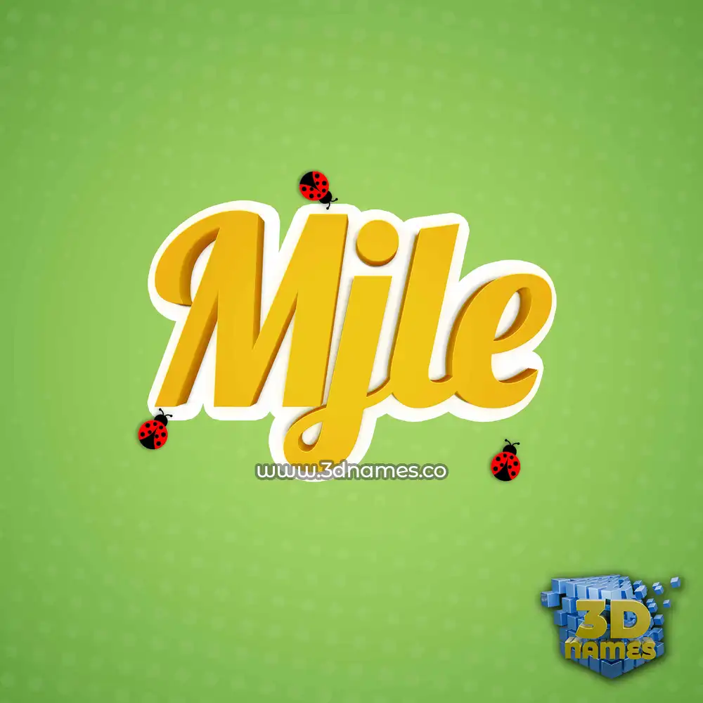 mjle in Ladybugs style - 3D name wallpaper