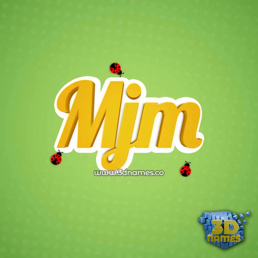 mjm in Ladybugs style - 3D name wallpaper