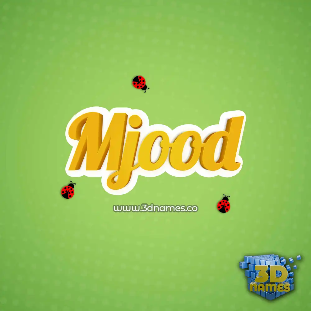 mjood in Ladybugs style - 3D name wallpaper