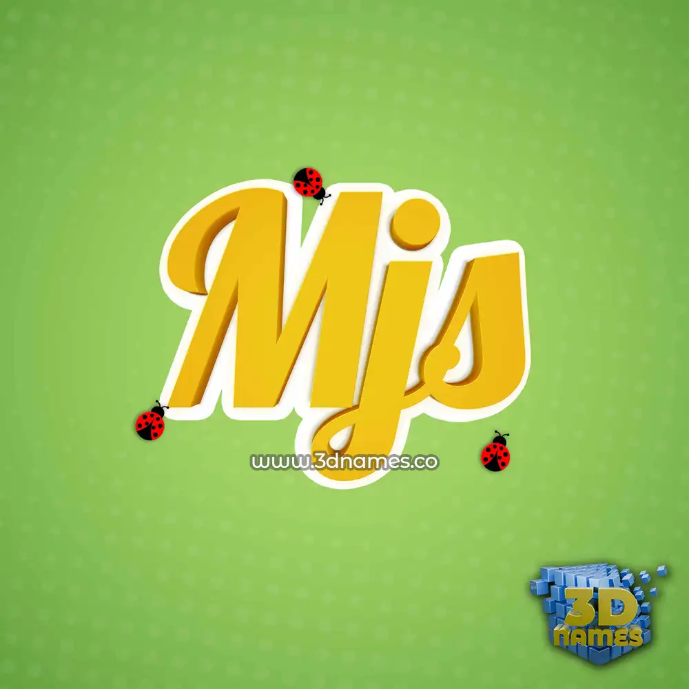 mjs in Ladybugs style - 3D name wallpaper