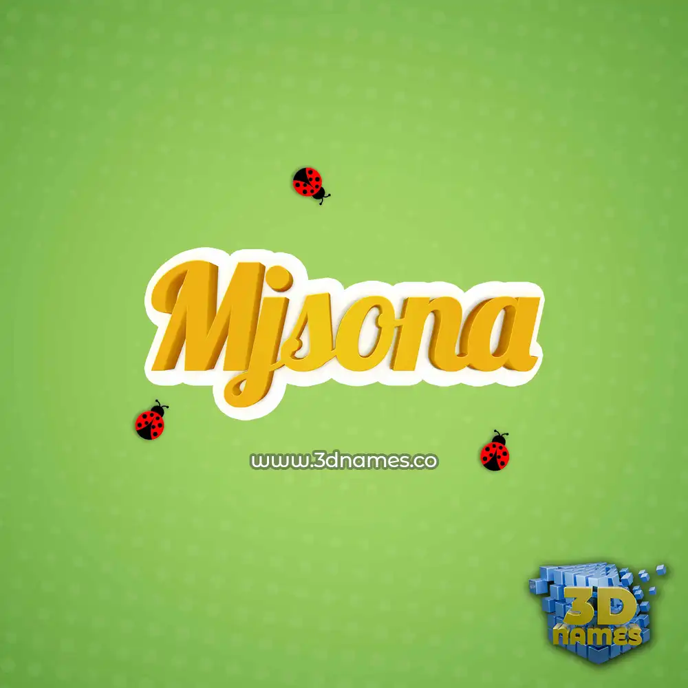 mjsona in Ladybugs style - 3D name wallpaper
