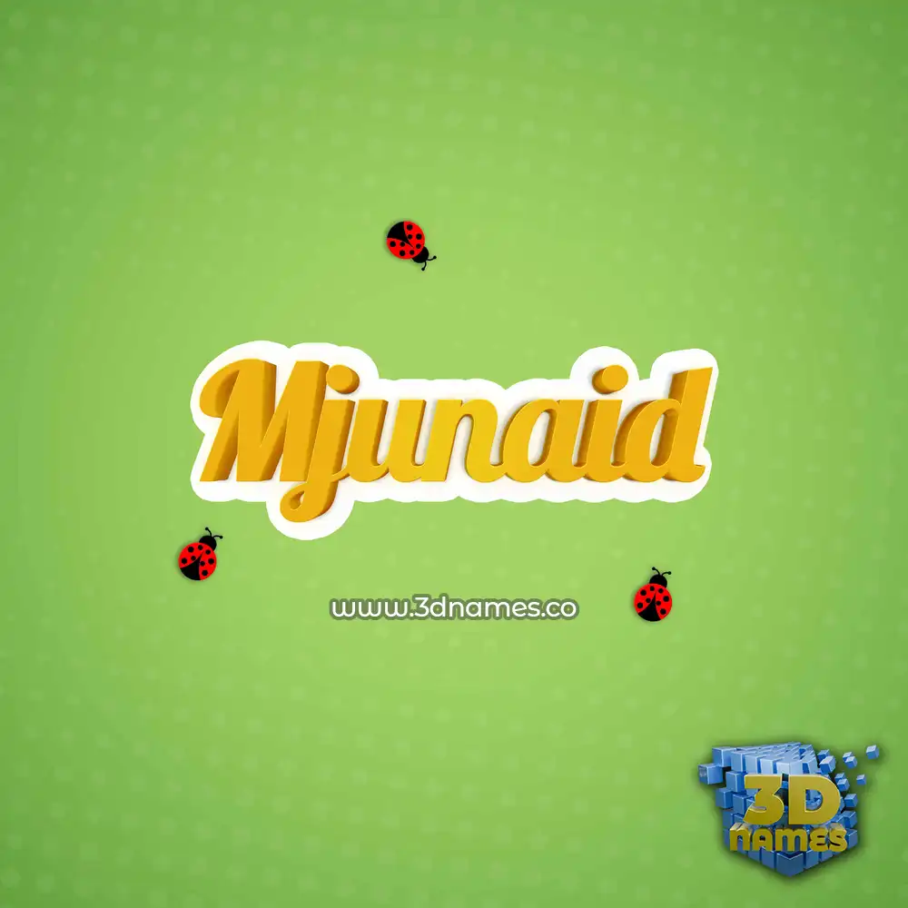 mjunaid in Ladybugs style - 3D name wallpaper