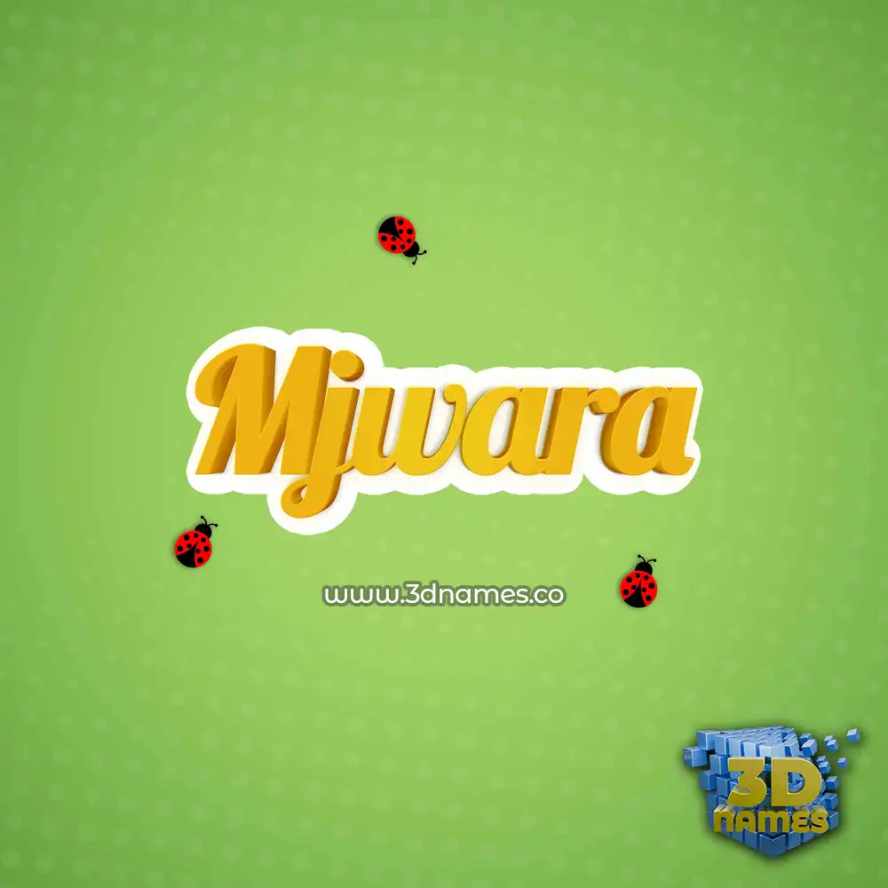 mjwara in Ladybugs style - 3D name wallpaper