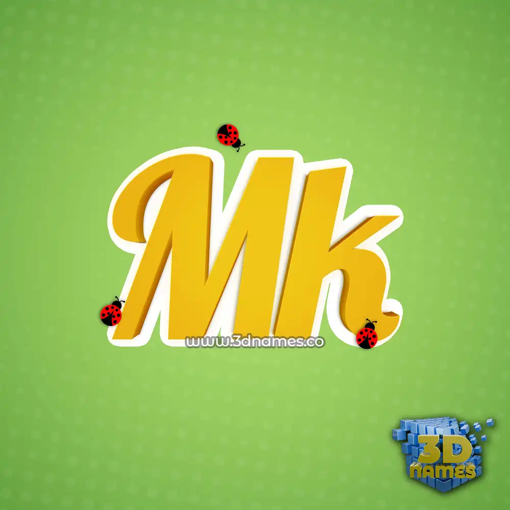 mk in Ladybugs style - 3D name wallpaper