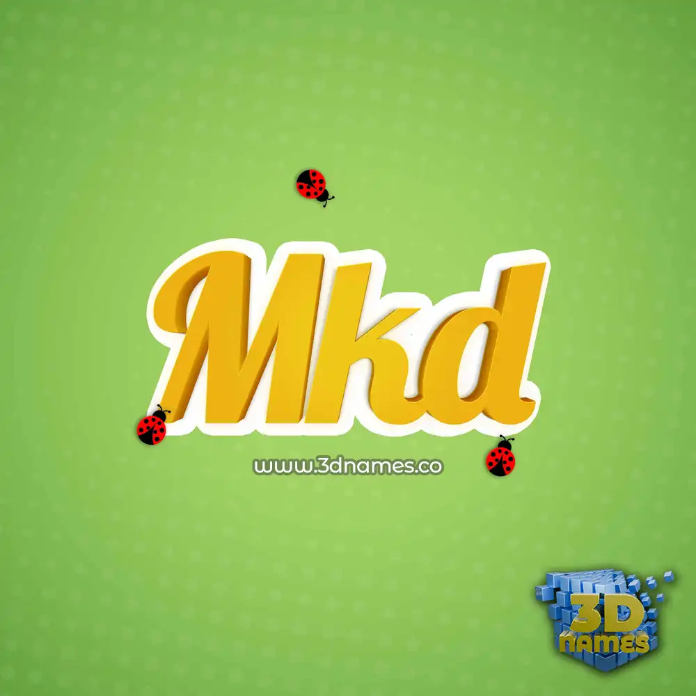 mkd in Ladybugs style - 3D name wallpaper