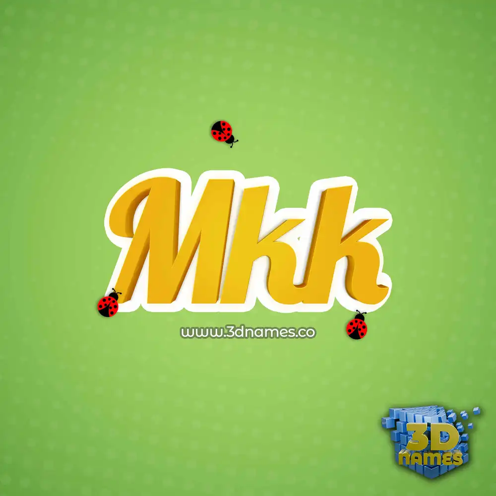 mkk in Ladybugs style - 3D name wallpaper