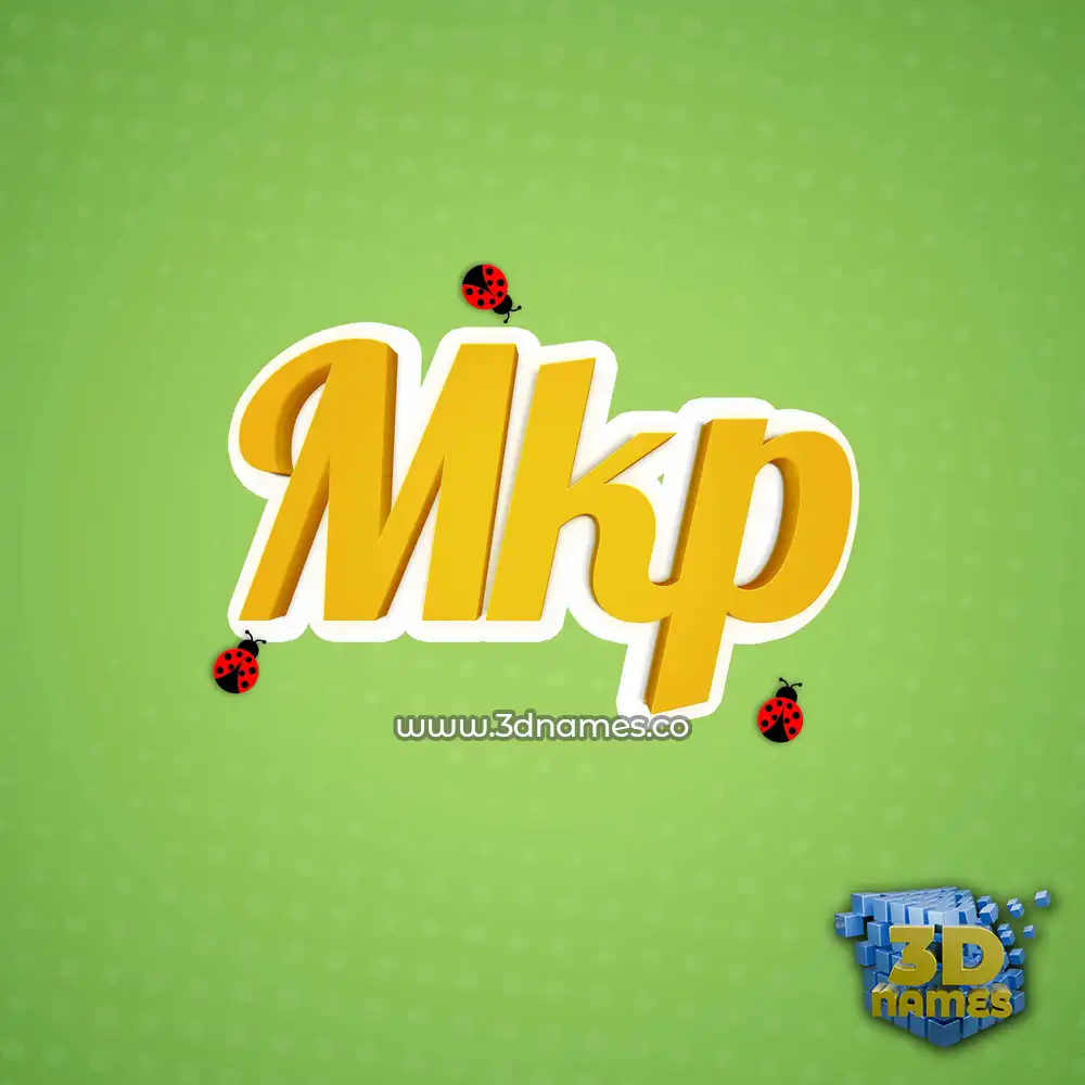 mkp in Ladybugs style - 3D name wallpaper
