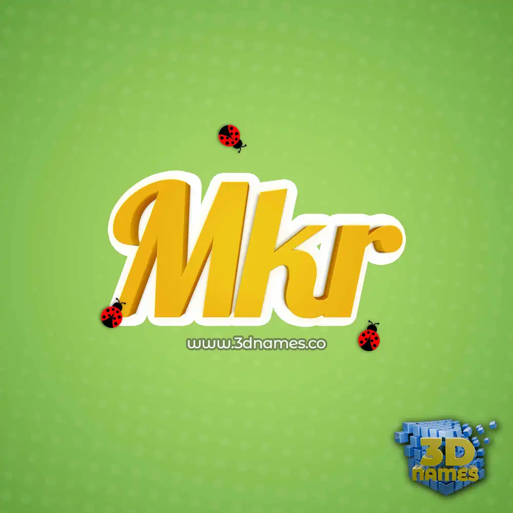 mkr in Ladybugs style - 3D name wallpaper