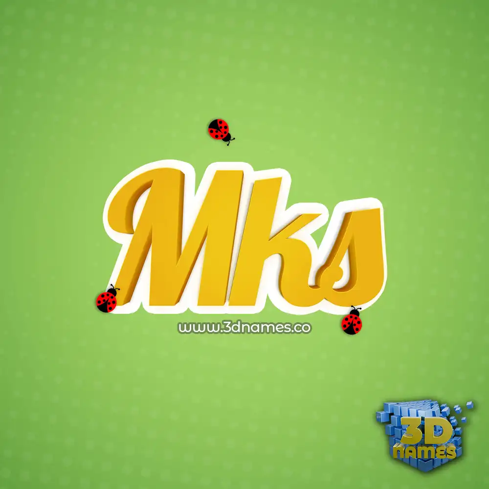 mks in Ladybugs style - 3D name wallpaper