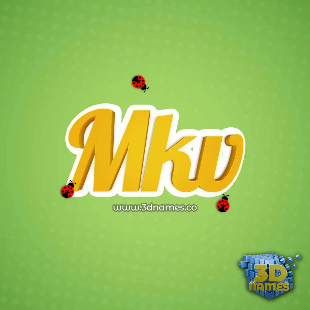 mkv in Ladybugs style - 3D name wallpaper