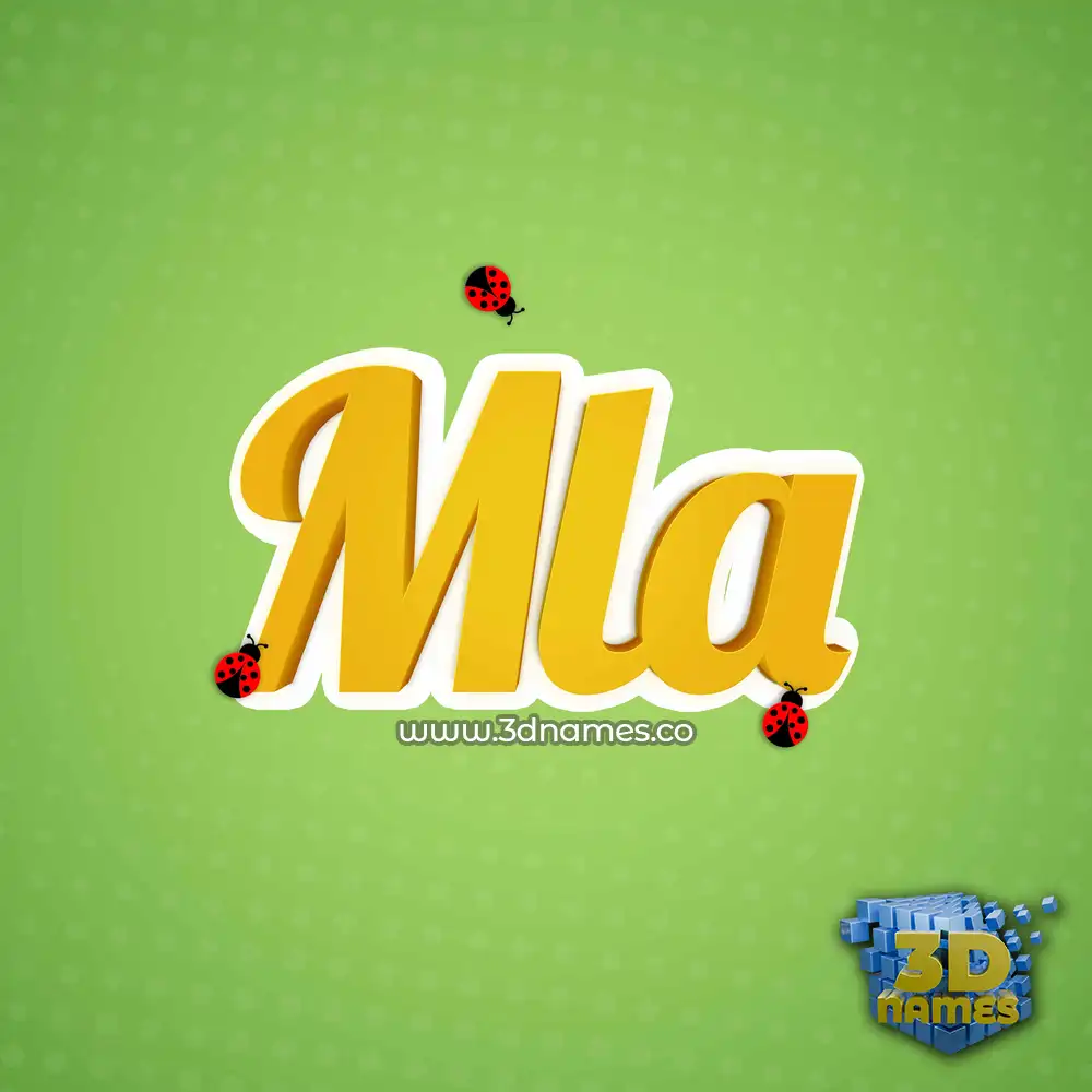 mla in Ladybugs style - 3D name wallpaper