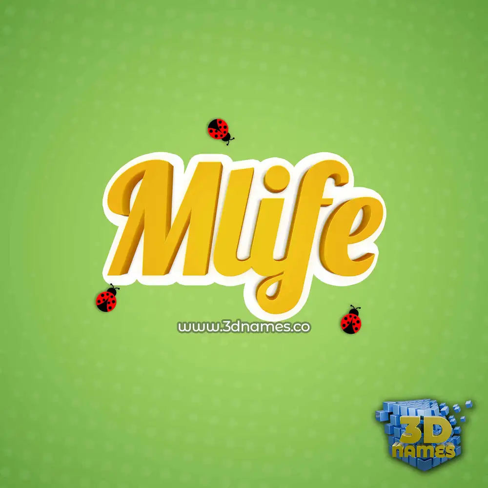 mlife in Ladybugs style - 3D name wallpaper