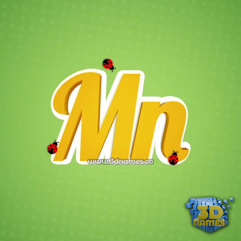 mn in Ladybugs style - 3D name wallpaper