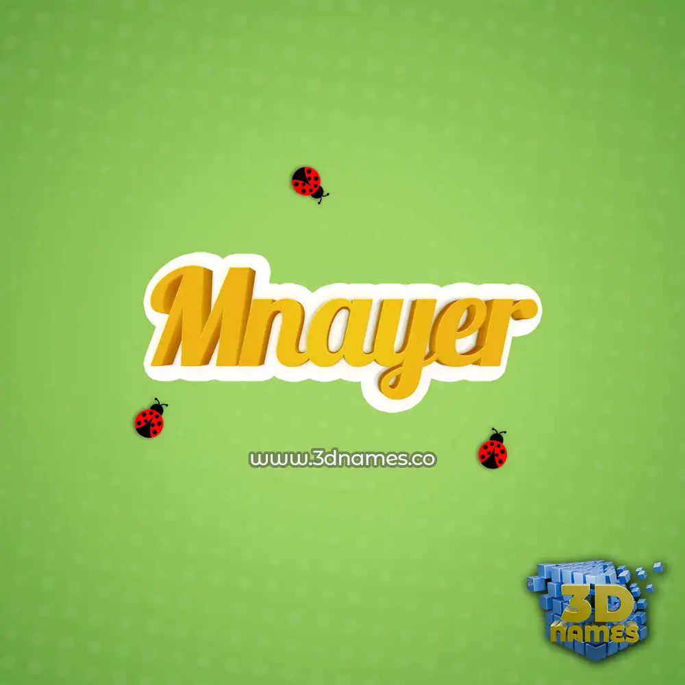 mnayer in Ladybugs style - 3D name wallpaper