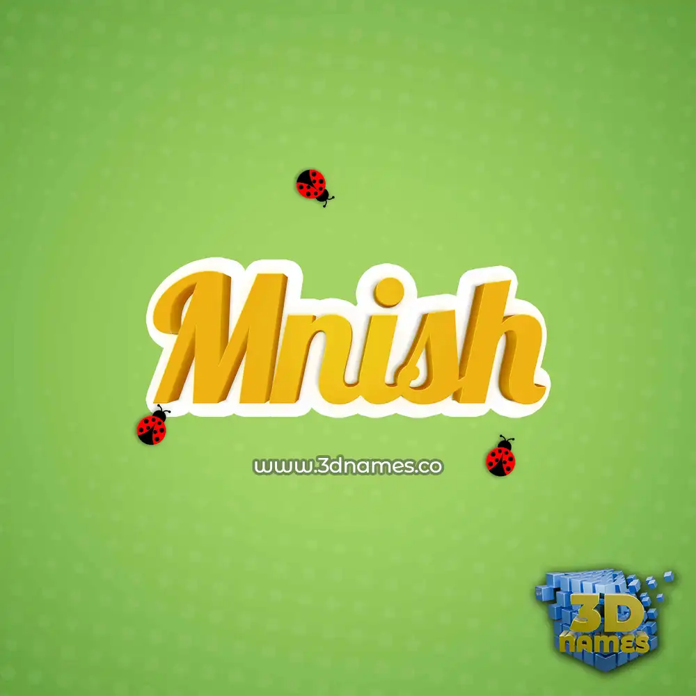 mnish in Ladybugs style - 3D name wallpaper
