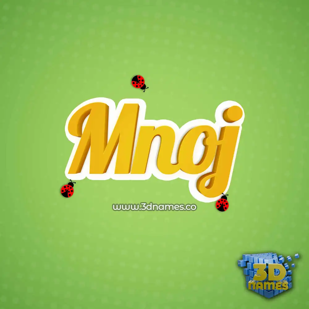 mnoj in Ladybugs style - 3D name wallpaper